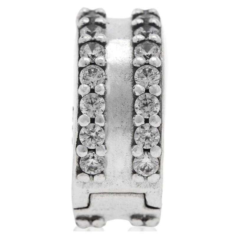 Pandora Double Lined Pave Clip Charm 798422C01 5700302827651 - Jewelry ...