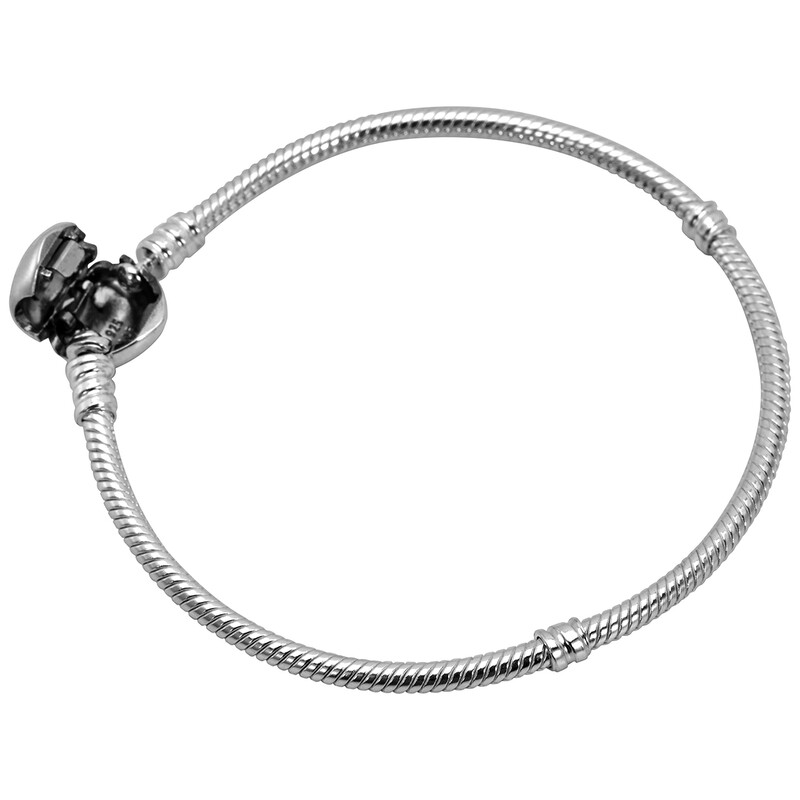 Pandora Heart Clasp Snake Chain Bracelet In Sterling Silver, Size
