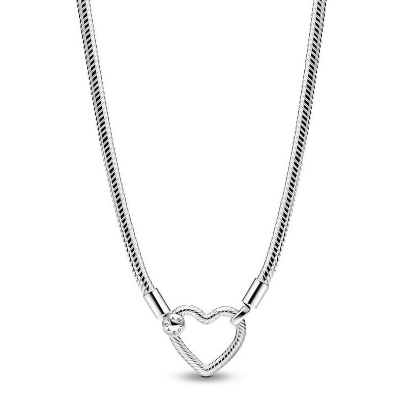 Pandora Heart Closure Snake Chain Necklace 393377C00-45 5700303134345 ...