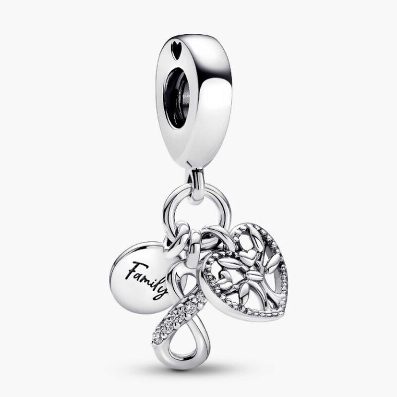 Pandora Infinity, Disc And Heart Sterling Silver Dangle 792201C01