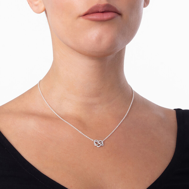 Pandora Infinity Heart Sterling Silver Necklace 392666C01-50