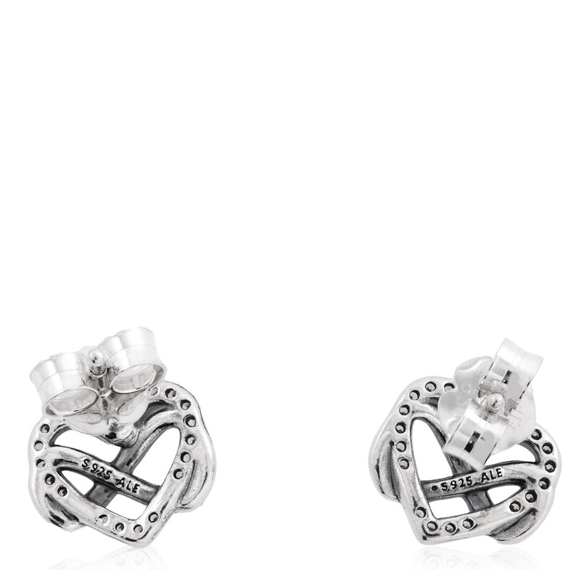 Pandora Infinity Heart Sterling Silver Stud Earrings 292667C01
