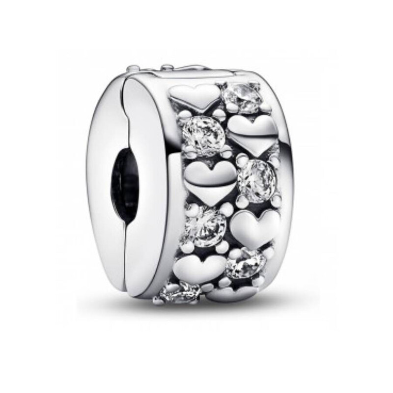 Pandora Ladies Infinite Hearts Sparkling Clip Charm 792235C01 ...