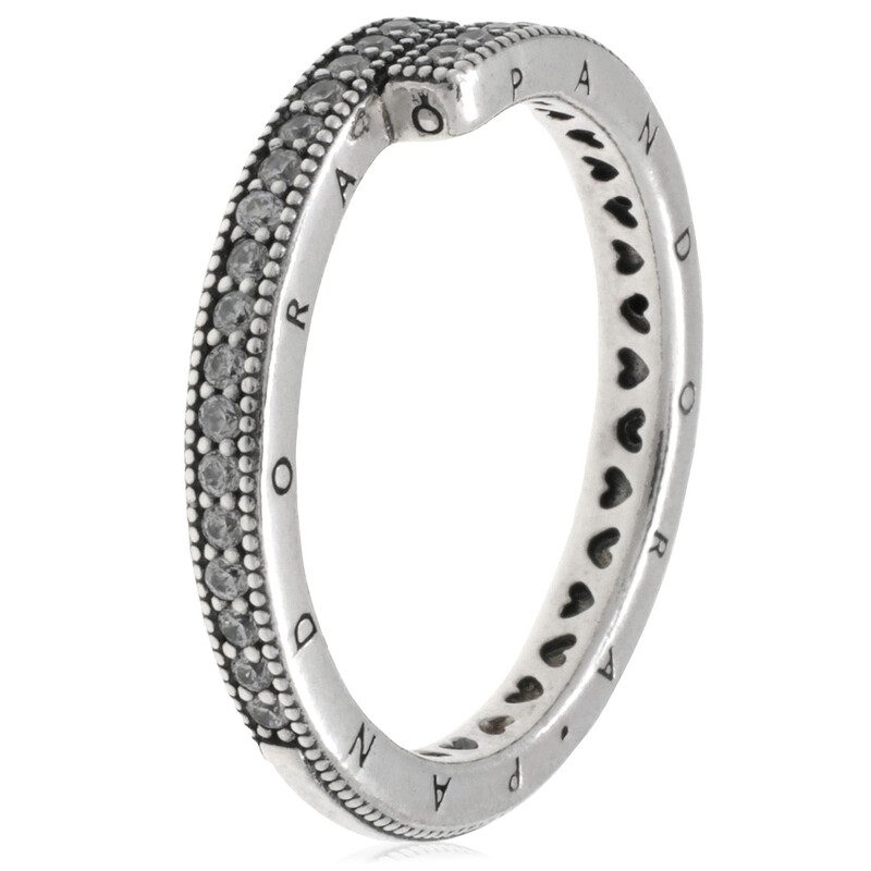 Pandora Sterling Silver Sparkling Overlapping Ring, Size 48 199491C01 ...
