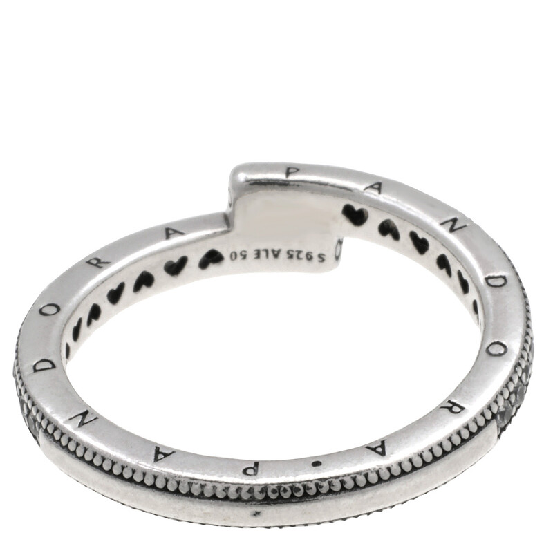 Pandora Sterling Silver Sparkling Overlapping Ring, Size 48 199491C01 ...