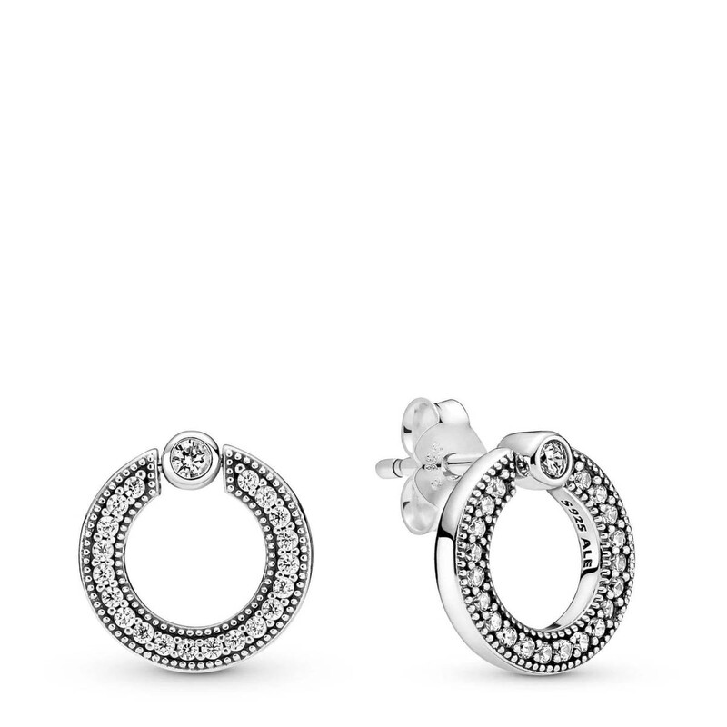 Pandora Pave & Logo Circle Reversible Stud Earrings 299486C01 - Jewelry ...