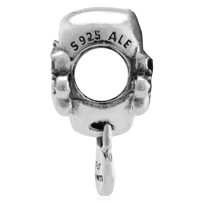 Pandora Paw Heart Sterling Silver Charm With Clear Cubic Zirconia
