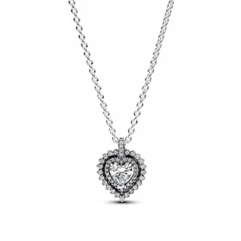 Pandora Sparkling Heart Halo Pendant Necklace 393099C01-45 ...