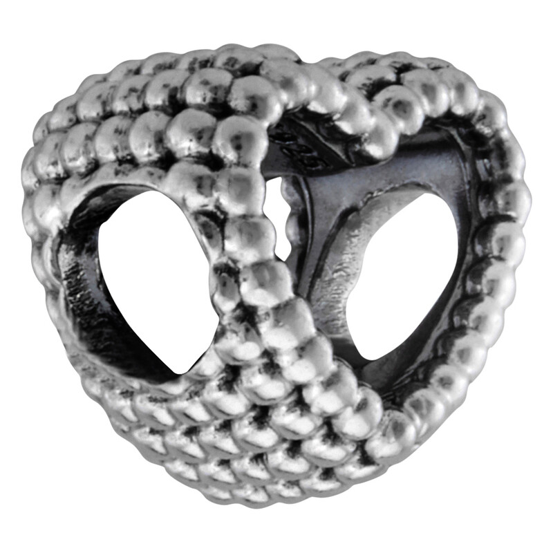 Pandora Sterling Silver Beaded Open Heart Charm 797516