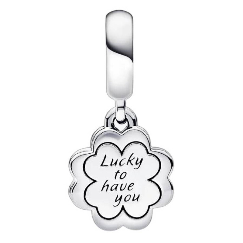 Pandora Sterling Silver Clover Friendship Double Dangle Charm 792245C01 ...