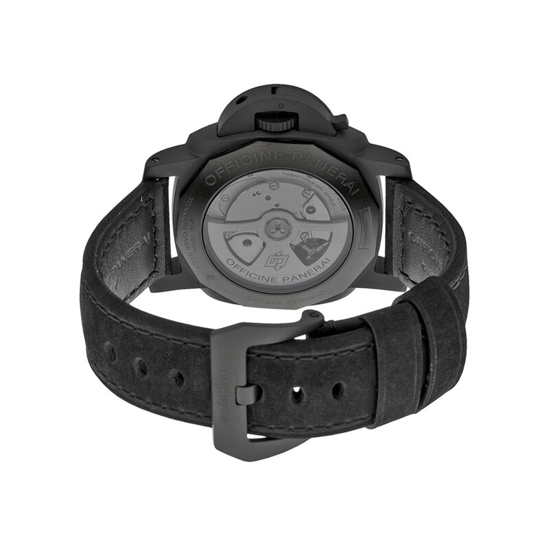 Panerai Luminor 1950 10 Days Black Dial Black Leather Men's Watch