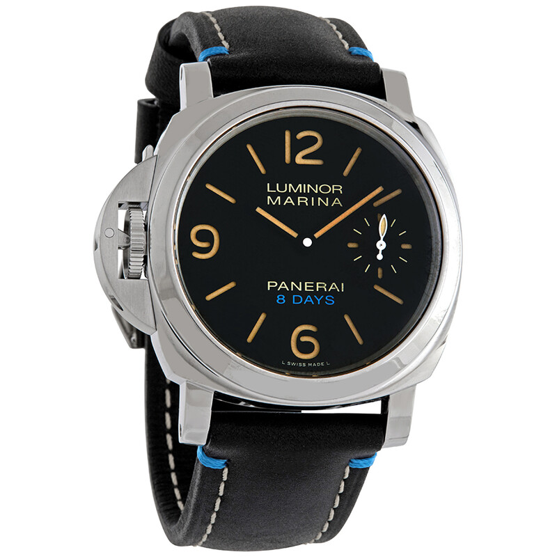 Panerai Luminor Left-Handed Hand Wind Black Dial Men's Watch