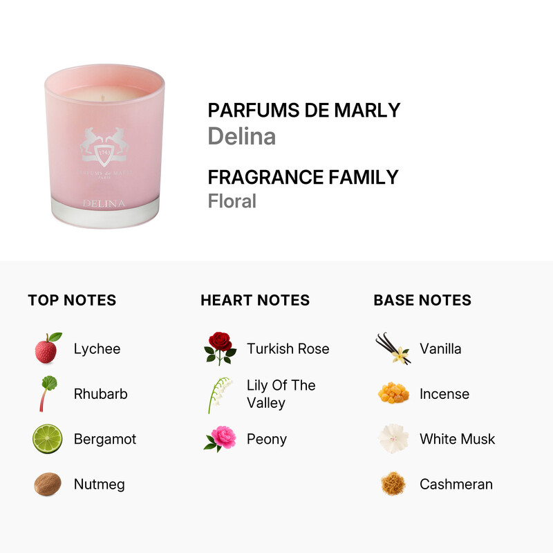 Parfums De Marly Delina 6.3 oz (180 g) Scented Candle