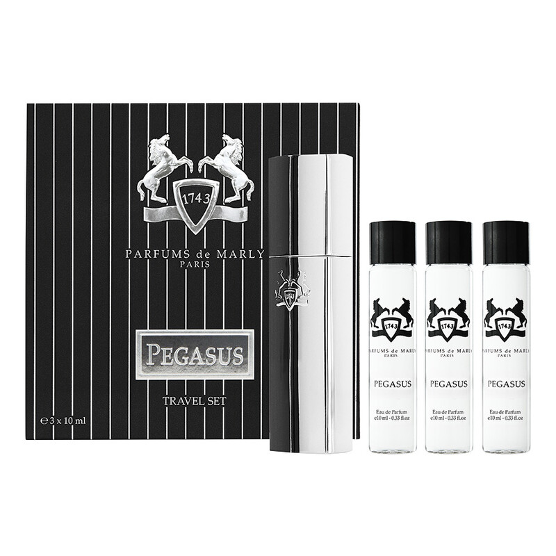 Parfums De Marly Pegasus 4 Pcs Set For Men: Case + 3 x 0.33 oz Eau