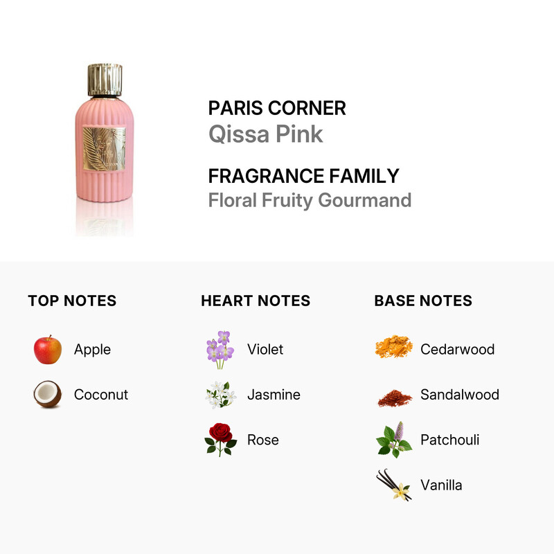 Paris Corner Ladies Qissa Pink EDP Spray 3.38 oz Fragrances