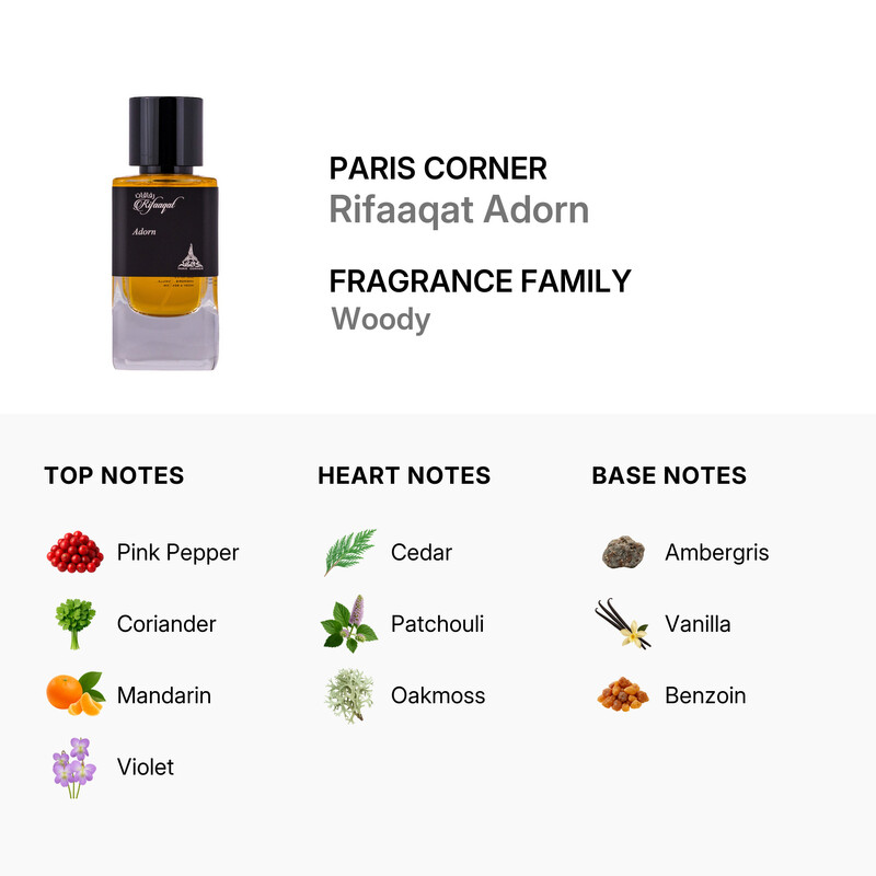 Paris Corner Unisex Rifaaqat Adorn EDP 2.8 oz Fragrances