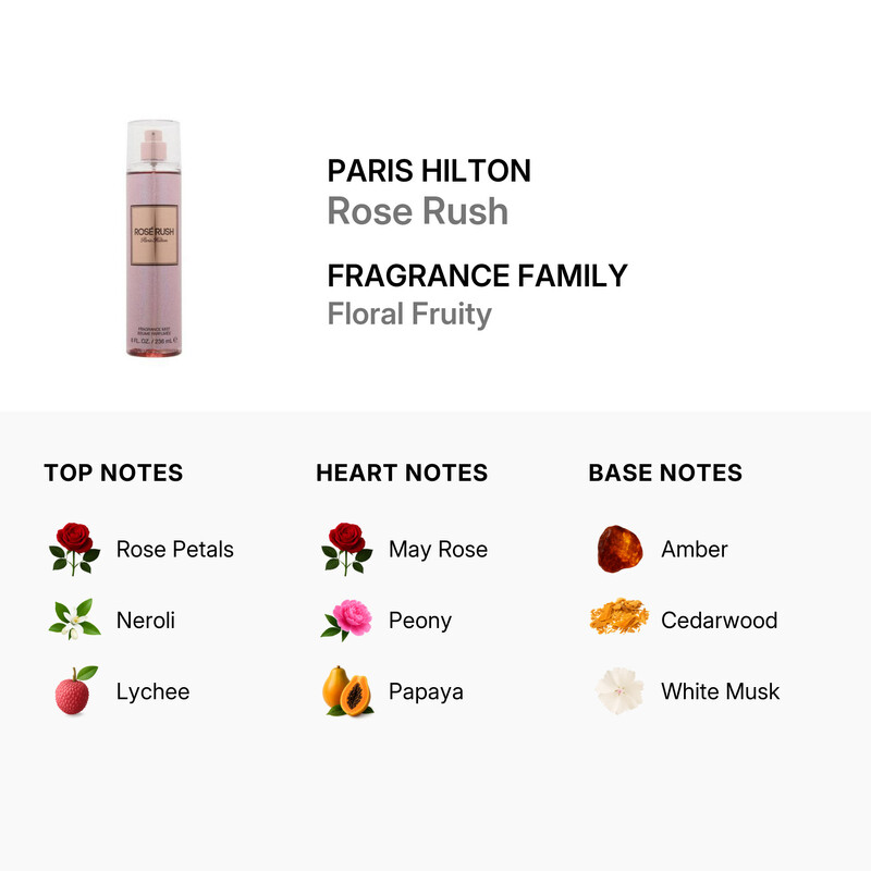 Paris Hilton Ladies Rose Rush 8 oz Fragrances 608940577752