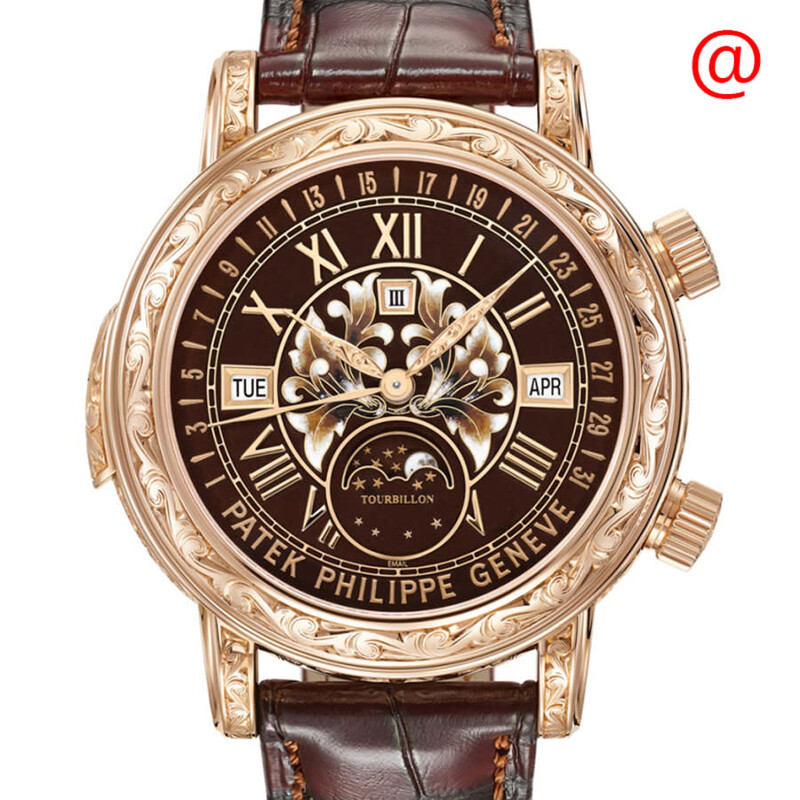 Patek Philippe Grand Complications Sky Moon Tourbillon Hand Wind Brown Dial Men's Watch 
