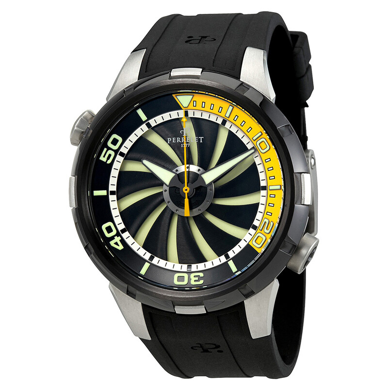 Perrelet Turbine Automatic Black and Yellow Dial Men's Watch A1067