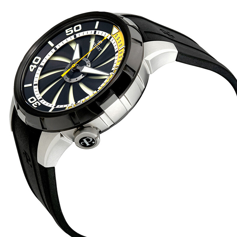 Perrelet Turbine Automatic Black and Yellow Dial Men's Watch A1067