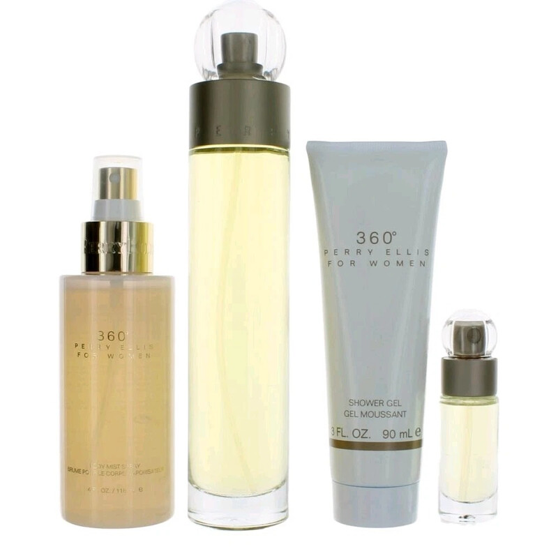Perry Ellis Ladies 360 For Women 4pcs EDT Gift Set Fragrances 844061015531
