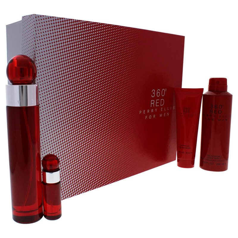Perry Ellis Men's 360 Degrees Red for Men 4pcs EDT Gift Set Fragrances 844061012592