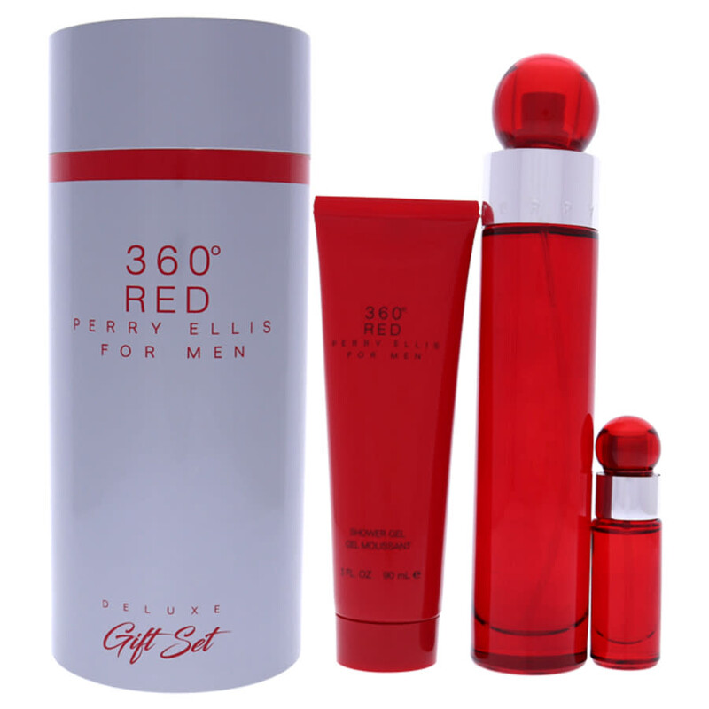 Perry Ellis Men's 360 Degrees Red for Men 3pcs EDT Gift Set Fragrances 844061012875