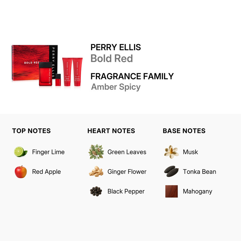 Perry Ellis Men's Bold Red 4pcs EDT Gift Set Fragrances