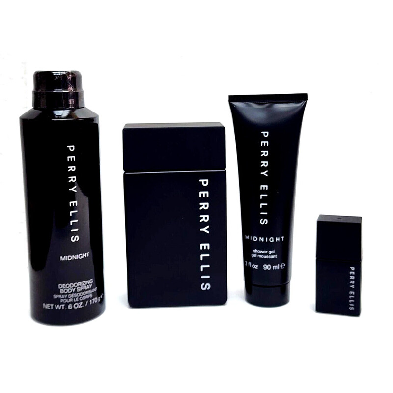 Perry Ellis Men's Midnight 4pcs EDT Gift Set Fragrances