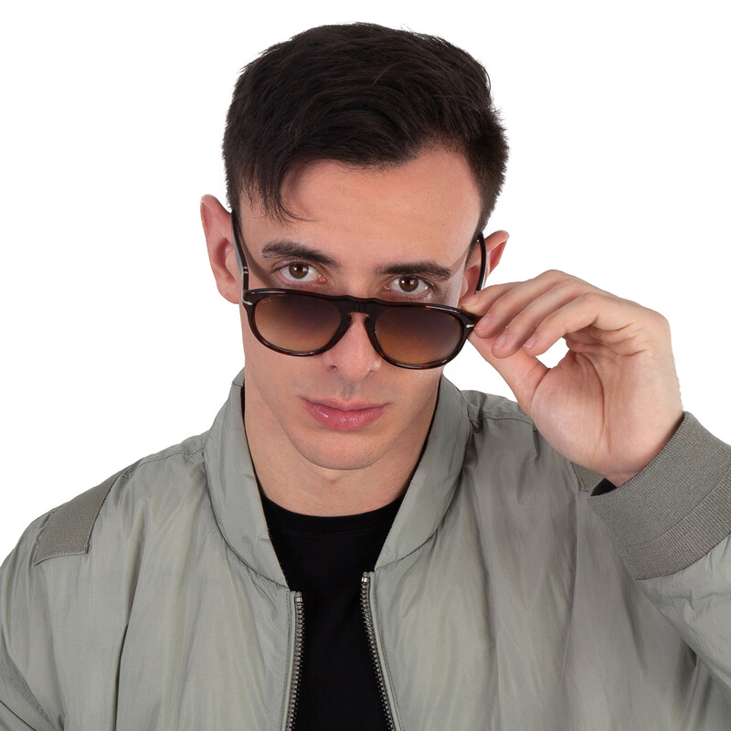 Persol Crystal Gradient Brown Pilot Men's Sunglasses PO0649 24/51 Persol Crystal Gradient Brown Pilot Men's Sunglasses PO0649 24/51