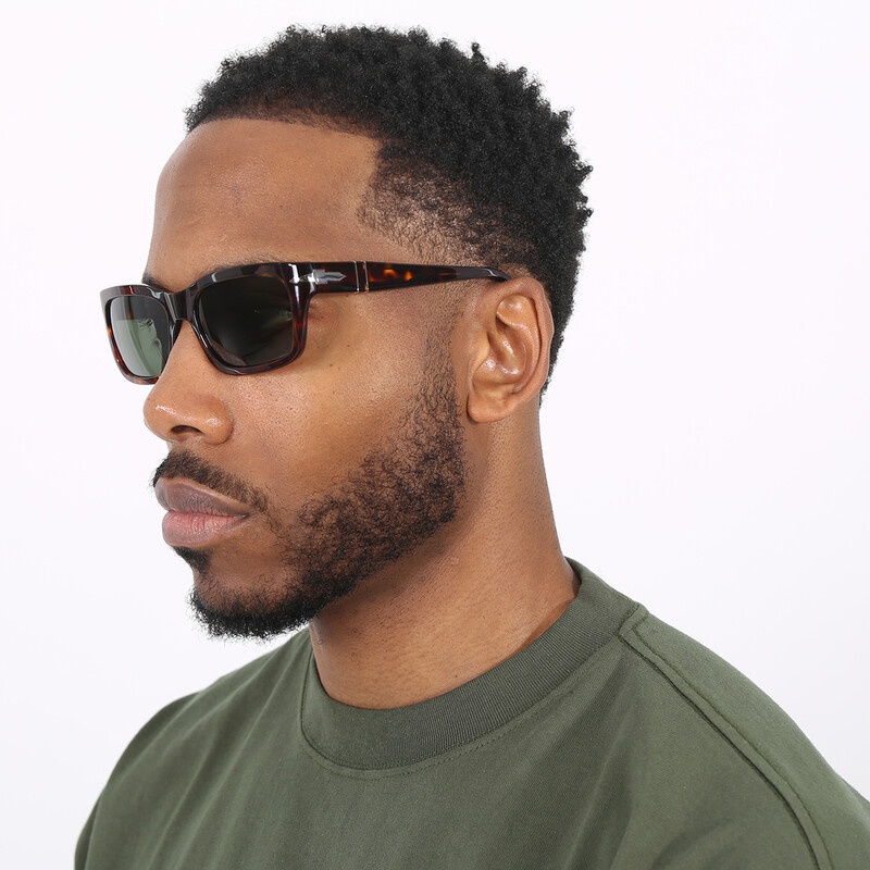 Persol Green Rectangular Unisex Sunglasses PO3301S 24/31 57