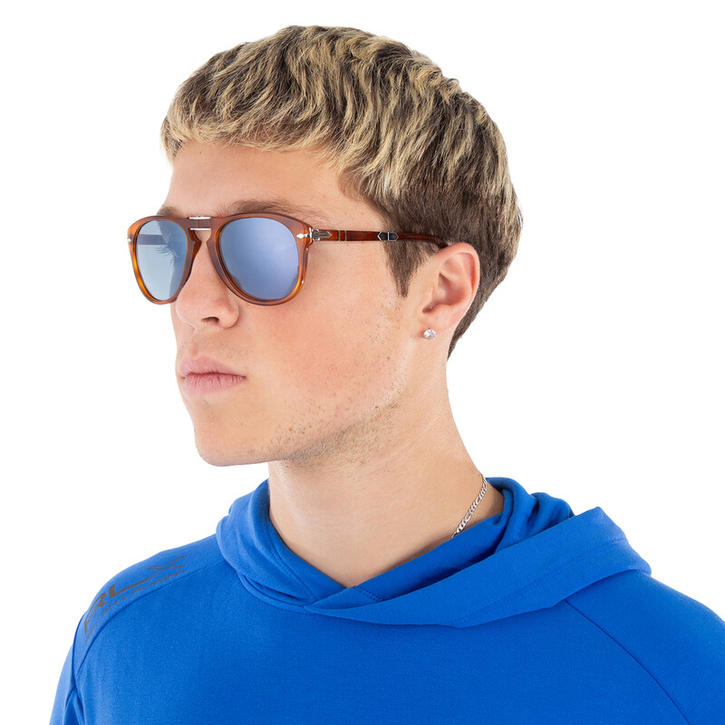Persol Steve McQueen Blue Gradient Folding Pilot Men's Sunglasses