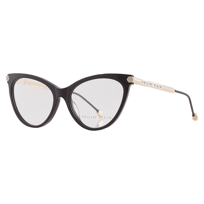 Philipp Plein VPP037S Eyeglasses Black Acetate/Metal Cat-Eye Philipp Plein Demo Cat Eye Ladies Eyeglasses VPP037S 0722 at  main image 2