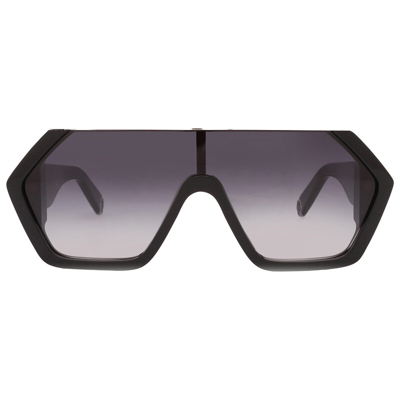 Philipp Plein Black Shield Sunglasses with Gradient Smoke Lenses Philipp Plein Smoke Pilot Men main image 4