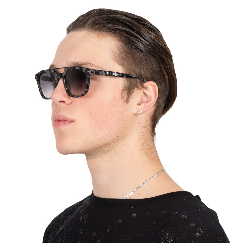 Philipp Plein Grey Square Men's Sunglasses SPP001M 0721 51