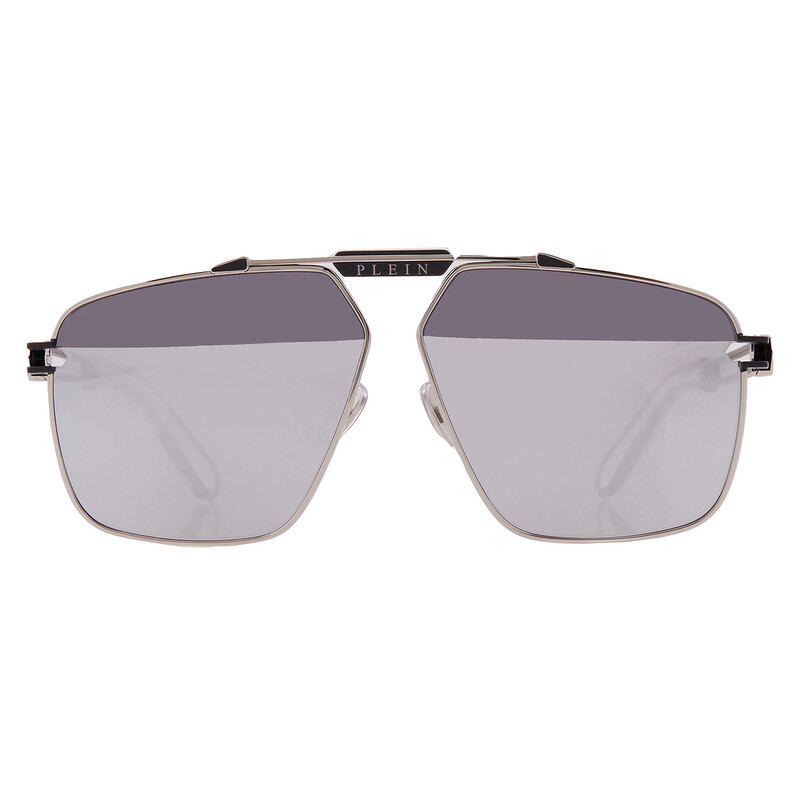 Philipp Plein Silver Navigator Men's Sunglasses SPP049M K07X 63