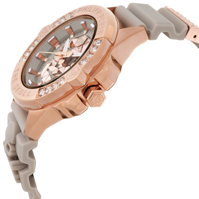 NWT Philipp Plein The Skull Quartz Crystal Beige Dial Watch NWT Authentic Philipp Plein The Skull Quartz Crystal Beige  main image 2