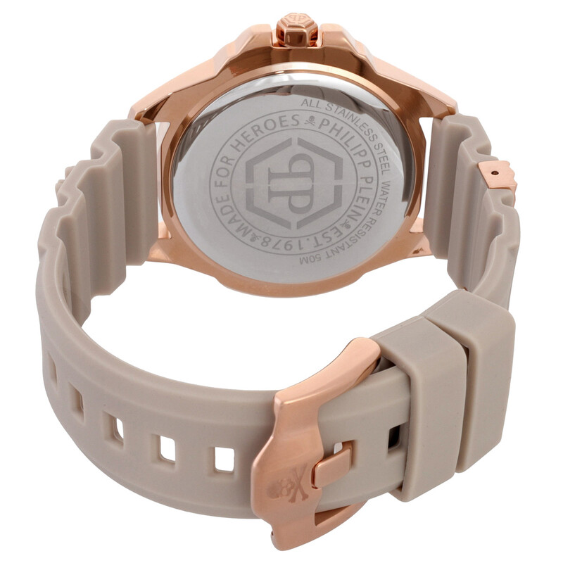 NWT Philipp Plein The Skull Quartz Crystal Beige Dial Watch NWT Authentic Philipp Plein The Skull Quartz Crystal Beige  main image 4