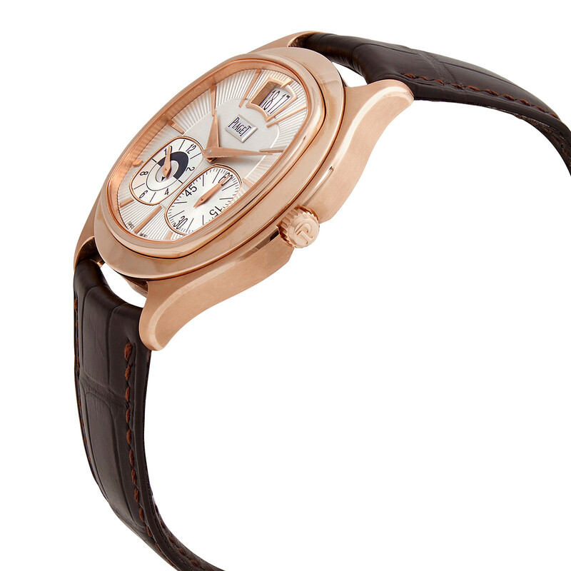 Piaget Emperador Automatic Silver Dial Brown Leather Men's Watch