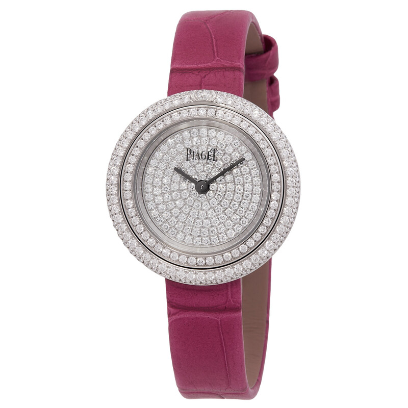 Piaget ポセション　ピンクレザー 腕時計 Piaget Possession Quartz Diamond Silver Dial Ladies Watch G0A44298
