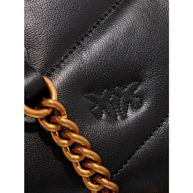 ポコ Pinko Black Lamb Leather Crossbody Bag 100038 A0F2 Z99Q