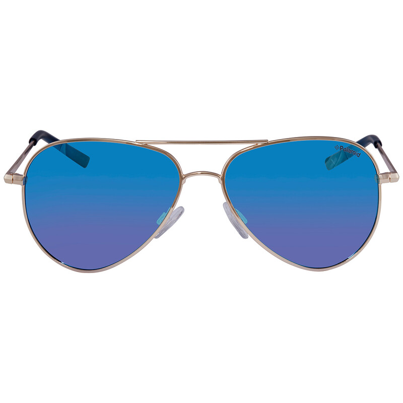 New Polaroid blue mirror aviator sunglasses. Polaroid POL 01 Polarized Aviator Pilot Sunglasses Gold Tone  main image 3