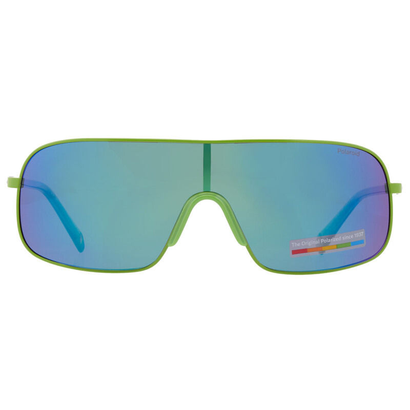 Polaroid Polarized Grey Green Mirror Shield Unisex Sunglasses PLD