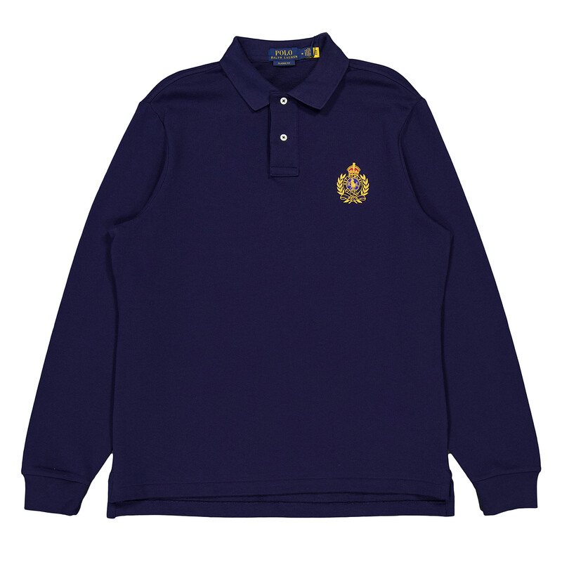 F.C.R.B. ブリストル BIG LOGO POLO ネイビー L Polo Ralph Lauren Big Pony Polo Crest Long Sleeve Polo, Size Large