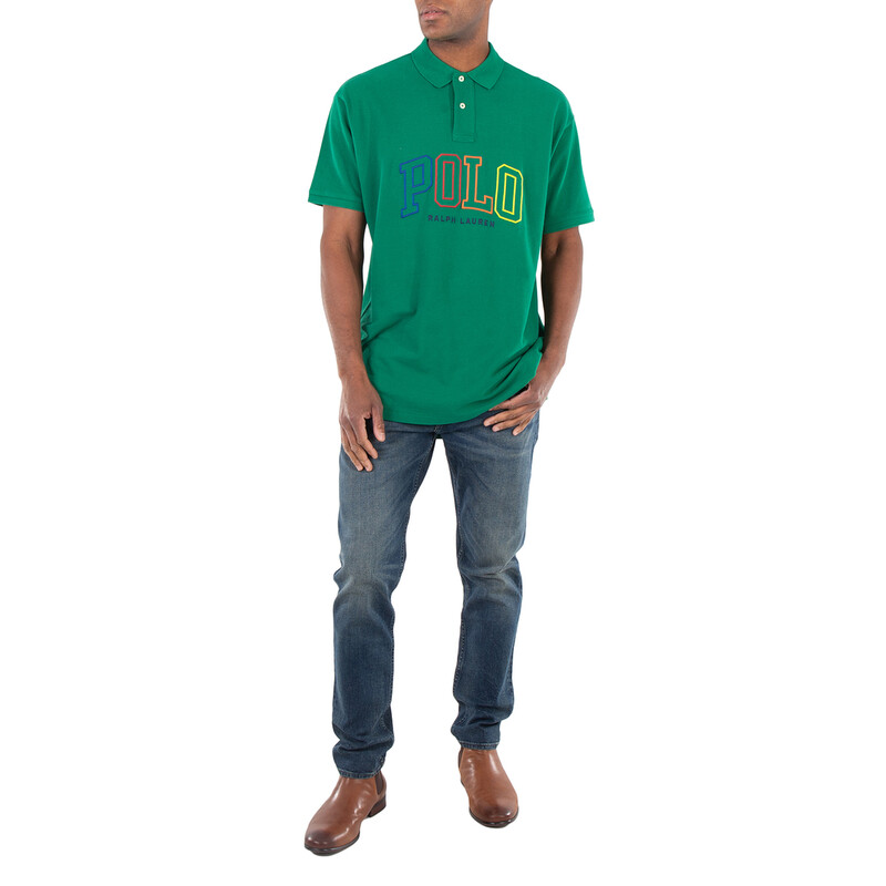 Polo Ralph Lauren Green 20/1 Big Fit Logo Mesh Polo Shirt, Size