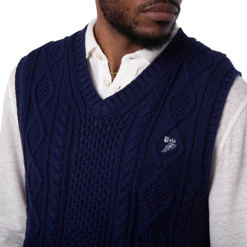 Polo Ralph Lauren Men's Aran-Knit Cotton Sweater Vest, Size Medium