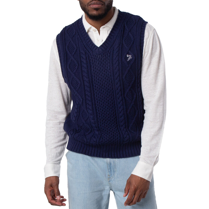 Polo Ralph Lauren Men's Aran-Knit Cotton Sweater Vest, Size Medium