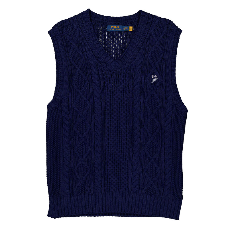 Polo Ralph Lauren Men's Aran-Knit Cotton Sweater Vest, Size Medium