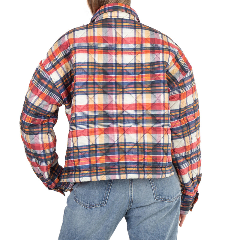 Polo Ralph Lauren Quilted Check Cropped Shell Jacket, Size Medium