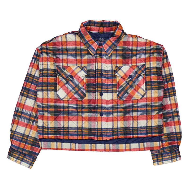 Polo Ralph Lauren Quilted Check Cropped Shell Jacket, Size Medium